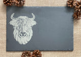 SLATE PLATTER, Table Mats and Coasters, Highland Cow - Butterfly Crafts