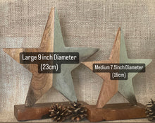 Load image into Gallery viewer, Metal/Wood Star - Rustic Christmas Decoration - 2 Sizes Available - Butterfly Crafts
