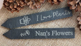 PERSONALISED PLANT MARKERS - Set of 4 - Laser Engraved Slate - Garden Markers - Gift for Plant Lovers - Gift for Gardeners - Butterfly Crafts