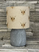 Load image into Gallery viewer, Drum Lampshade - Country Highland Cow - Butterfly Crafts