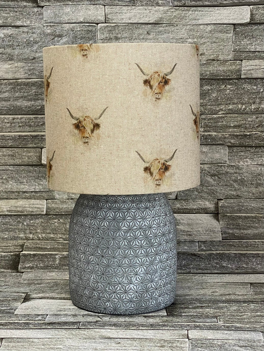 Drum Lampshade - Country Highland Cow - Butterfly Crafts