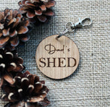 PERSONALISED WOODEN KEYRING - Laser Engraved - Oak - Workshop - Shed - Car Keys - Key Fob - Custom Keyring - Butterfly Crafts