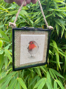 ROBIN PICTURE FRAME, metal and glass square frame - Butterfly Crafts