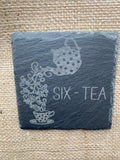 BIRTHDAY SLATE COASTER - Personalised Coaster - Birthday Gift - Tea Coaster - Age 40 50 60 - Butterfly Crafts