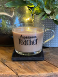 PERSONALISED TEACHER GIFT - Awesome Teacher - 360ml Glass Mug - Butterfly Crafts