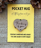 THINKING OF YOU Pocket Hug - Heart shaped - Oak 4cm - Letterbox Gift - Sympathy Gift - Butterfly Crafts