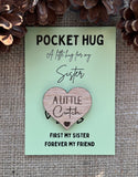 CWTCH POCKET HUG - Friend Gift - Mum Gift - Pocket Hug Token - Heart Shaped - Oak 4cm - Letterbox Gift - Butterfly Crafts