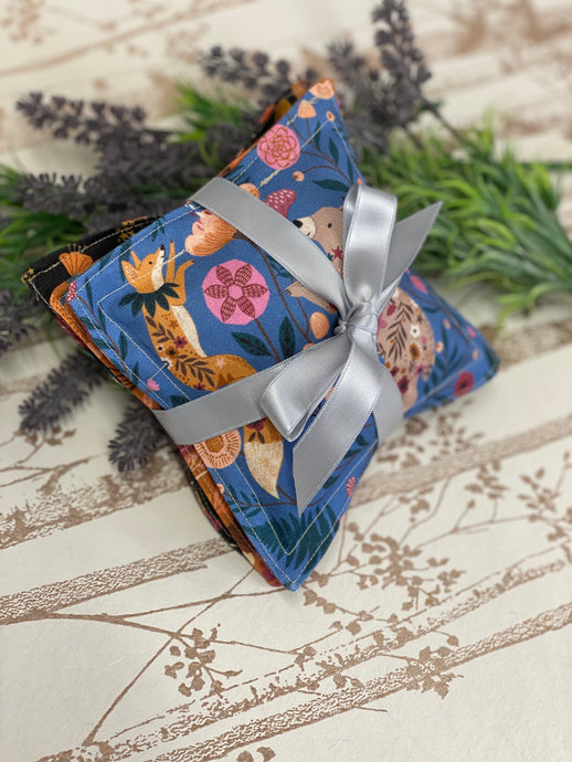 LAVENDER BAGS, Set of 3, English Lavender, Dashwood Fabric, Wild Fox and Bear - Butterfly Crafts