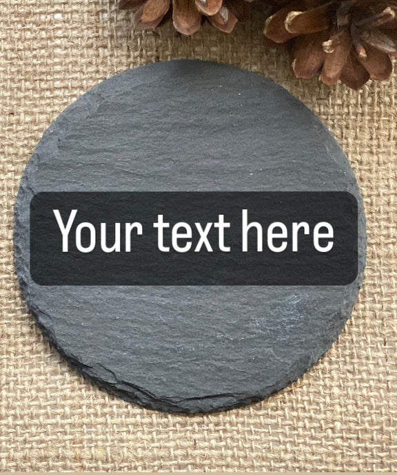 Personalised Slate Coaster - Custom Text - Butterfly Crafts