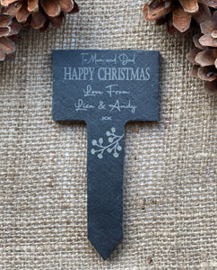 SLATE GIFT TAG for plants and flowers - Personalised Gift Tag - Christmas Gift Tag - Plant Marker - Laser Engraved - Butterfly Crafts