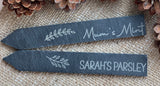 PERSONALISED PLANT MARKERS - Set of 4 - Laser Engraved Slate - Garden Markers - Gift for Plant Lovers - Gift for Gardeners - Butterfly Crafts