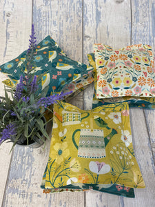 LAVENDER BAGS, Set of 3, English Lavender, Floral Garden and Birds Design - Butterfly Crafts