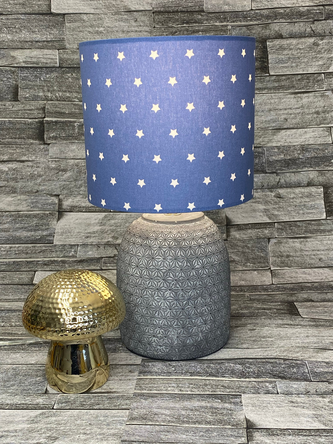 Drum Lampshade - Blue Stars - Butterfly Crafts