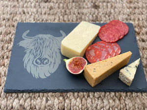 SLATE PLATTER, Table Mats and Coasters, Highland Cow - Butterfly Crafts
