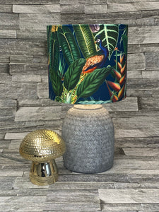 Velvet Lampshade, Green, Handmade, Tropical, Botanical, Lamp Shade - Butterfly Crafts