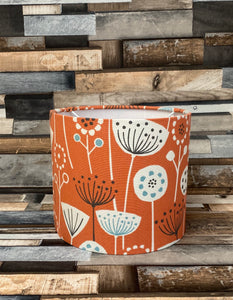 Drum Lampshade - Scandinavian Flowers Orange - Butterfly Crafts