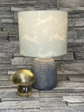Load image into Gallery viewer, Drum lampshade - Blue Leaping Hare - Butterfly Crafts