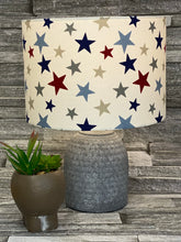 Load image into Gallery viewer, Drum Lampshade - Blue Stripes or Stars - Butterfly Crafts