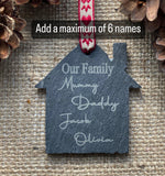 PERSONALISED HANGING DECORATION - Slate House Decoration - Laser Engraved - First Christmas in Our New Home - Butterfly Crafts