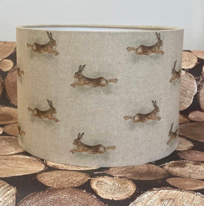 Drum lampshade - Country Leaping Hare - Butterfly Crafts