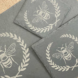 BEE SLATE PLATTER, Table Mats and Coasters, Tableware for Party Food, Cheese and Wine, Charcuterie Board - Butterfly Crafts