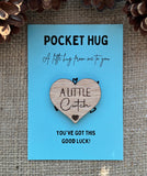 CWTCH POCKET HUG - Friend Gift - Mum Gift - Pocket Hug Token - Heart Shaped - Oak 4cm - Letterbox Gift - Butterfly Crafts