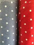 Red or Blue Star Fabric by the Metre - Butterfly Crafts