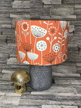 Load image into Gallery viewer, Drum Lampshade - Scandinavian Flowers Orange - Butterfly Crafts