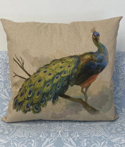 Fabric Cushion, Peacock - Butterfly Crafts