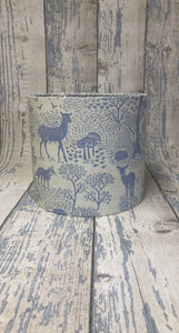 Drum Lampshade, Children's room, Woodland Forest Scene, Blue - Butterfly Crafts