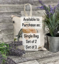 Load image into Gallery viewer, Lavender Bags, Robin, Single, Set of 2 or set of 3, Linen Fabric, Lace, Hanging, Christmas Gift - Butterfly Crafts