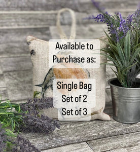 Lavender Bags, Robin, Single, Set of 2 or set of 3, Linen Fabric, Lace, Hanging, Christmas Gift - Butterfly Crafts