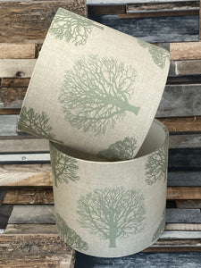 Drum lampshade - Trees - Duck Egg Blue or Green - Butterfly Crafts