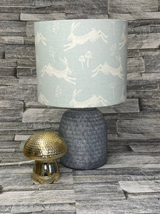 Drum lampshade - Blue Leaping Hare - Butterfly Crafts