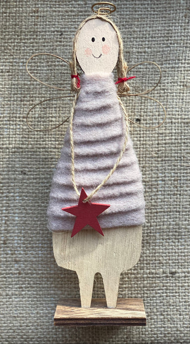 Felt and Wood Angel Decoration - Christmas - Butterfly Crafts