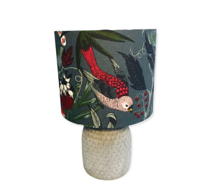 Drum Lampshade - Red Bird Filodendron - Butterfly Crafts