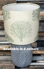 Load image into Gallery viewer, Drum lampshade - Trees - Duck Egg Blue or Green - Butterfly Crafts