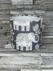 Drum Lampshade or Ceiling Shade - Indian Elephant - Beige, Green or Grey - Butterfly Crafts