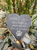 PET LOSS Keepsake - Rainbow Bridge - Laser Engraved Slate - Heart, Round or Square Coaster - Paw Print on Our Hearts - Butterfly Crafts