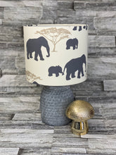 Load image into Gallery viewer, Drum Lampshade - Grey Elephant and Baby - Butterfly Crafts
