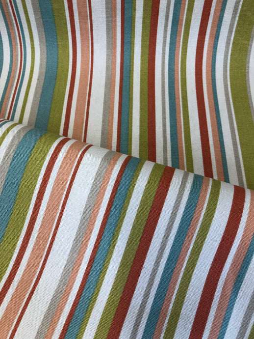 Blue, Pink and Orange Funky Stripe Fabric by Marson - Butterfly Crafts