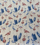 Heron and Flamingo Fabric by the metre - Butterfly Crafts