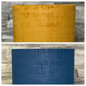 Drum Lampshade or Ceiling Shade, Navy Blue or Ochre Yellow, 30cm diameter - Butterfly Crafts