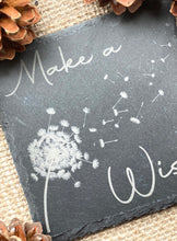 Load image into Gallery viewer, MAKE A WISH - Drinks Coaster - Slate Coaster - Friendship Gift - Dandelion Wishes - Butterfly Crafts